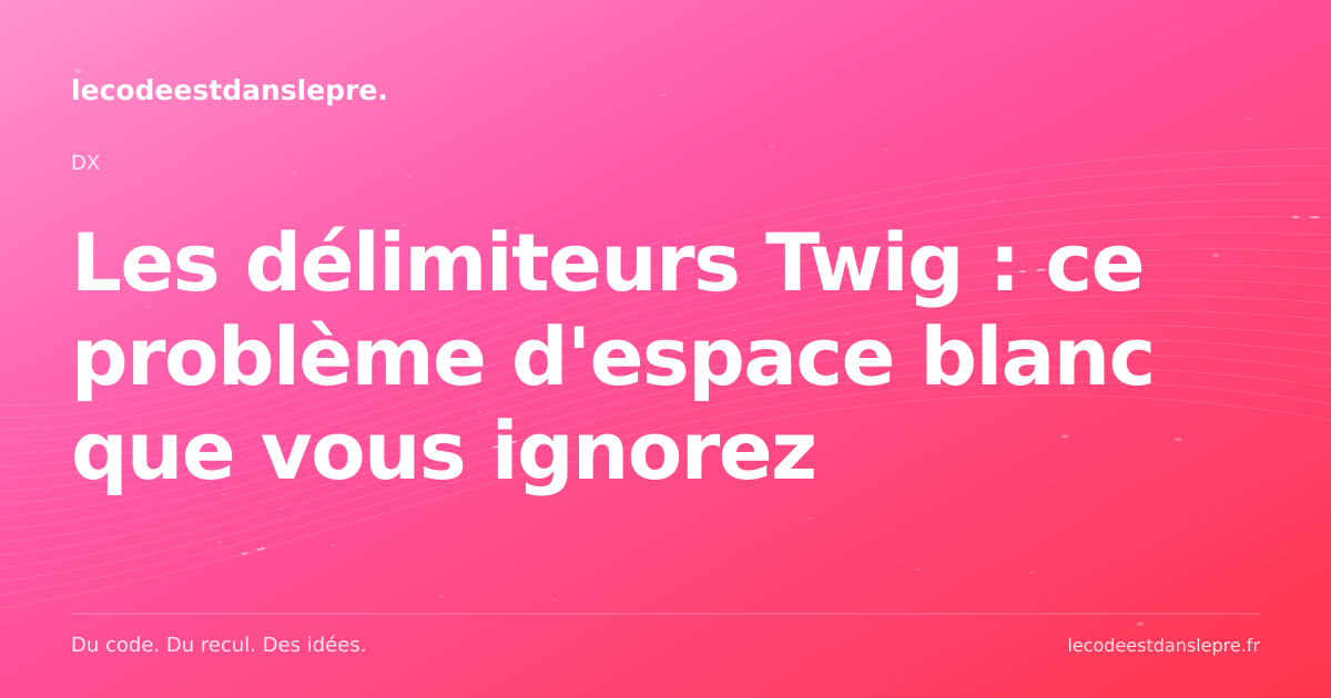 Les délimiteurs Twig : ce problème d'espace blanc que vous ignorez